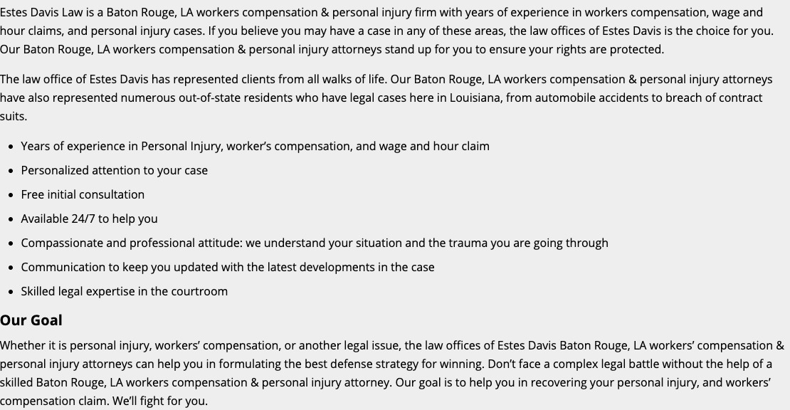 Estes Davis Law Baton Rouge,  Office
