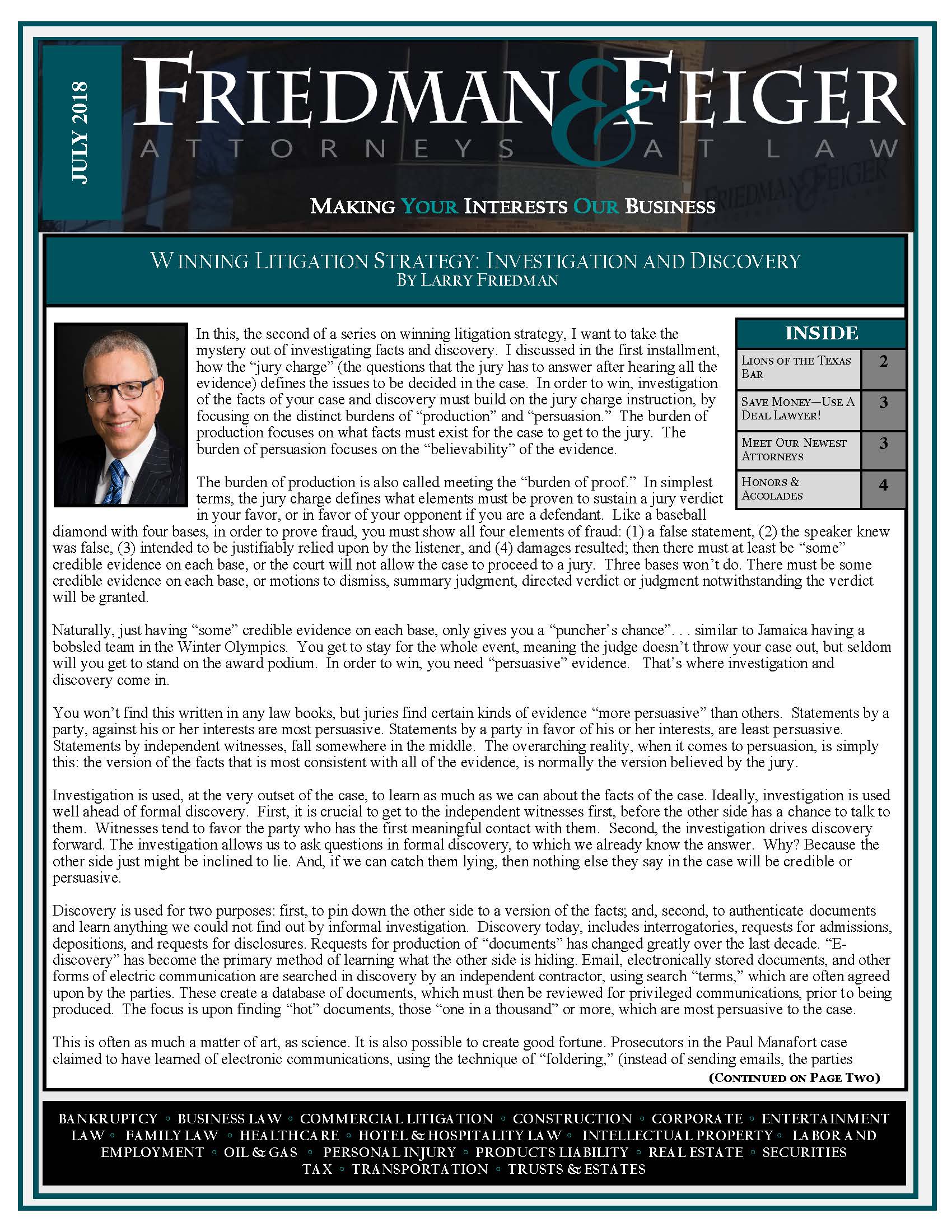 Friedman & Feiger, LLP Dallas, TX Office