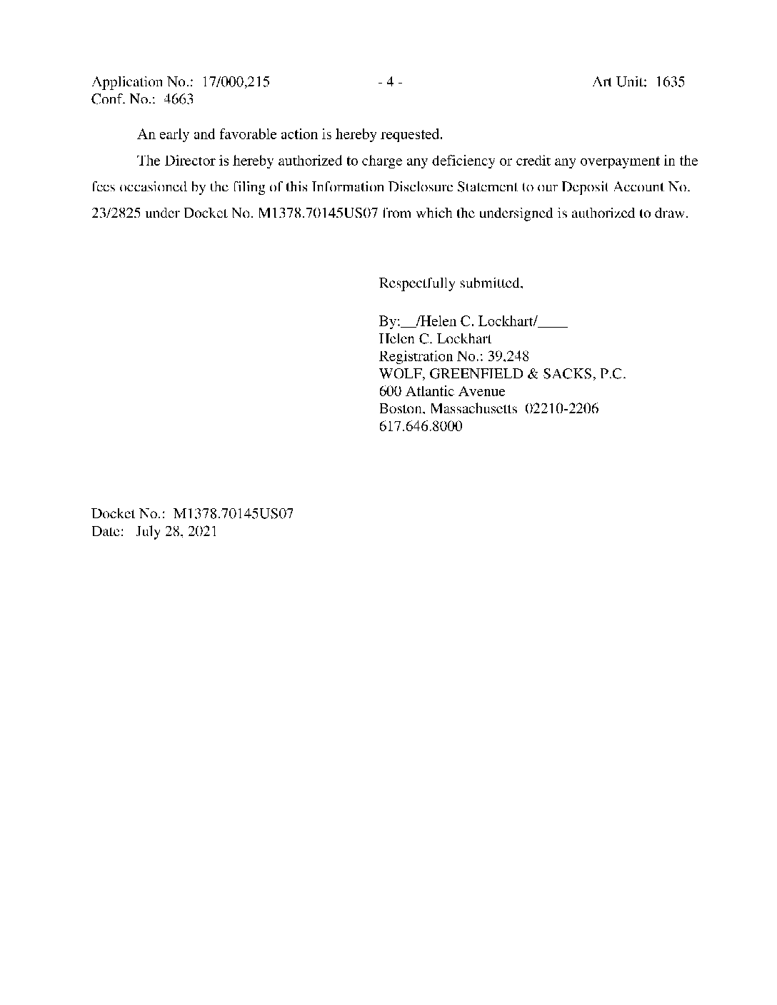 Wolf, Greenfield & Sacks, P.C Boston, MA Office