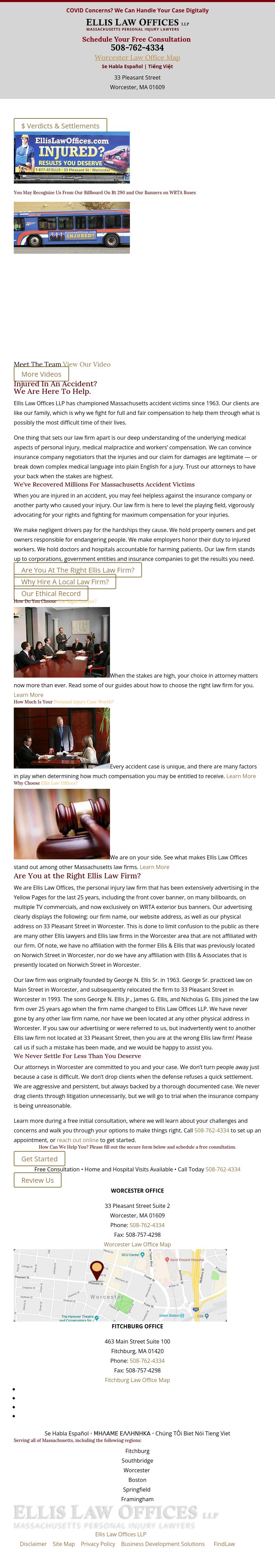 Ellis Law Offices LLP Worcester,  Office