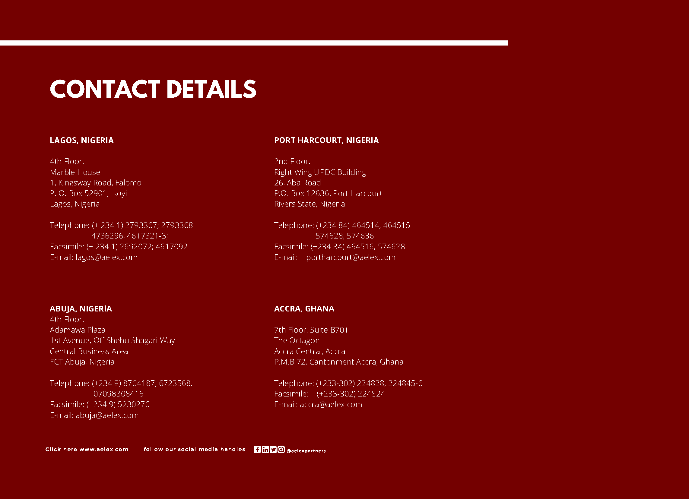 Aelex Accra, Ghana Office