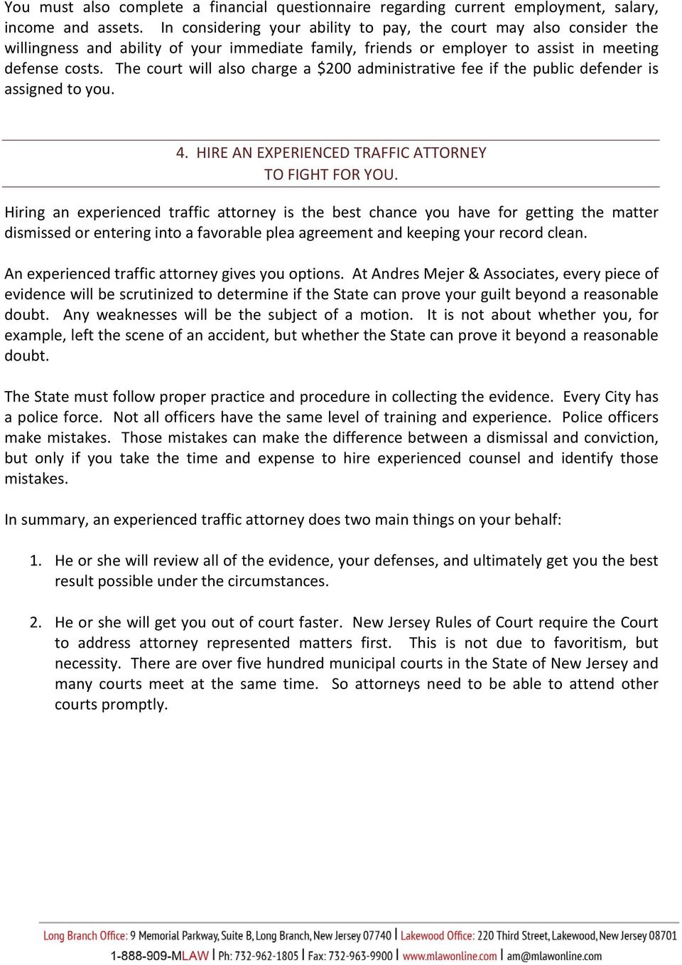 Andres Mejer Law Long Branch, NJ Office