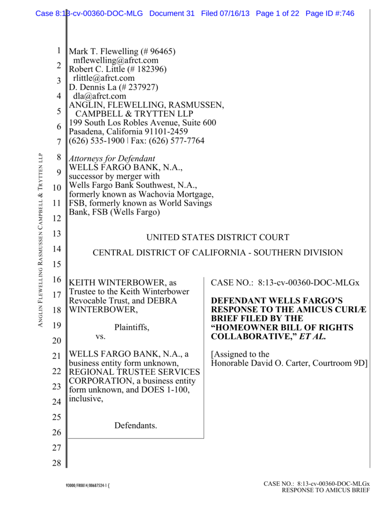 Anglin Flewelling & Rasmussen Llp Pasadena, CA Office