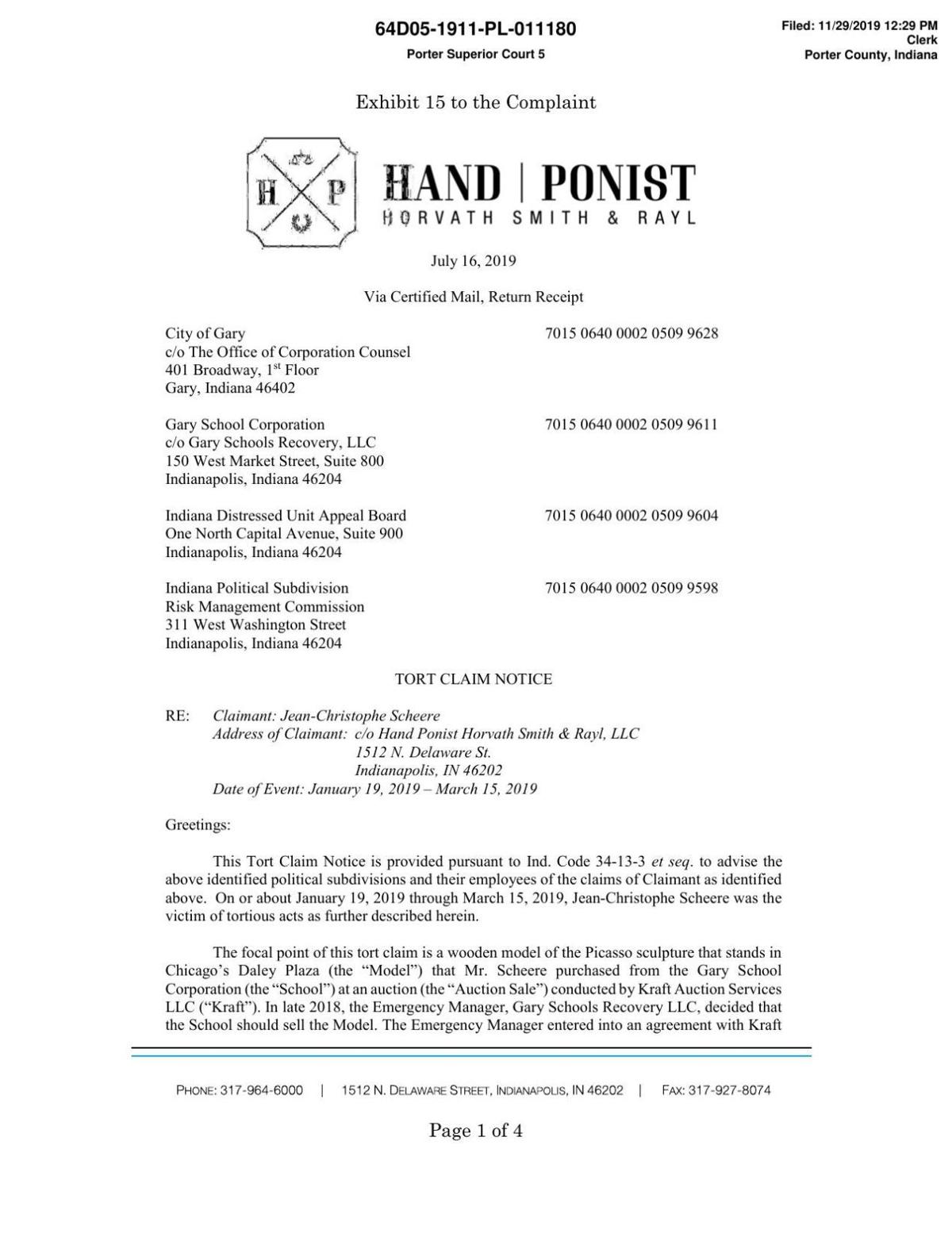 Hand Ponist Horvath Smith & Rayl, LLC Indianapolis,  Office