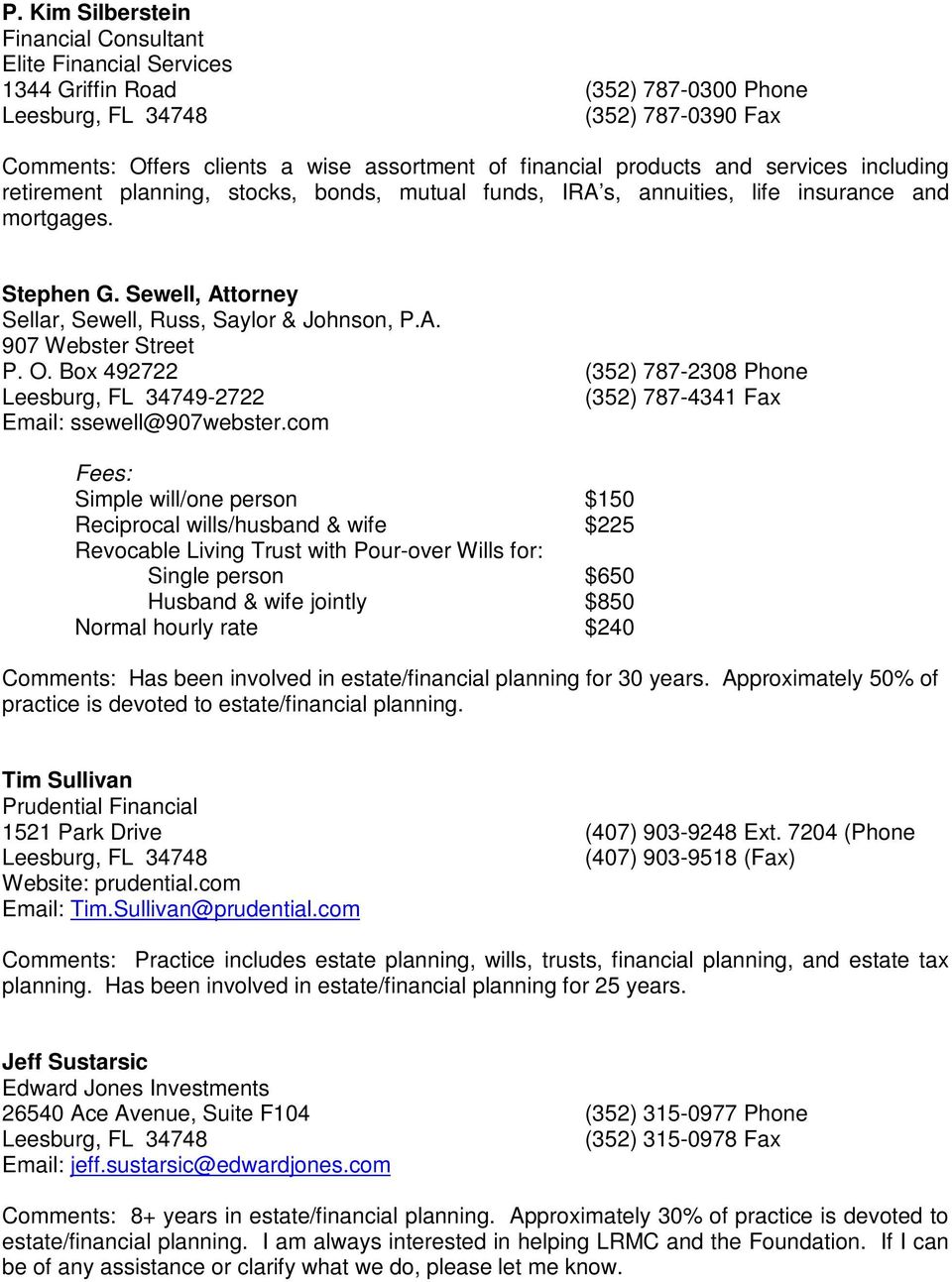 Millhorn Elder Law Planning Group Leesburg, FL Office