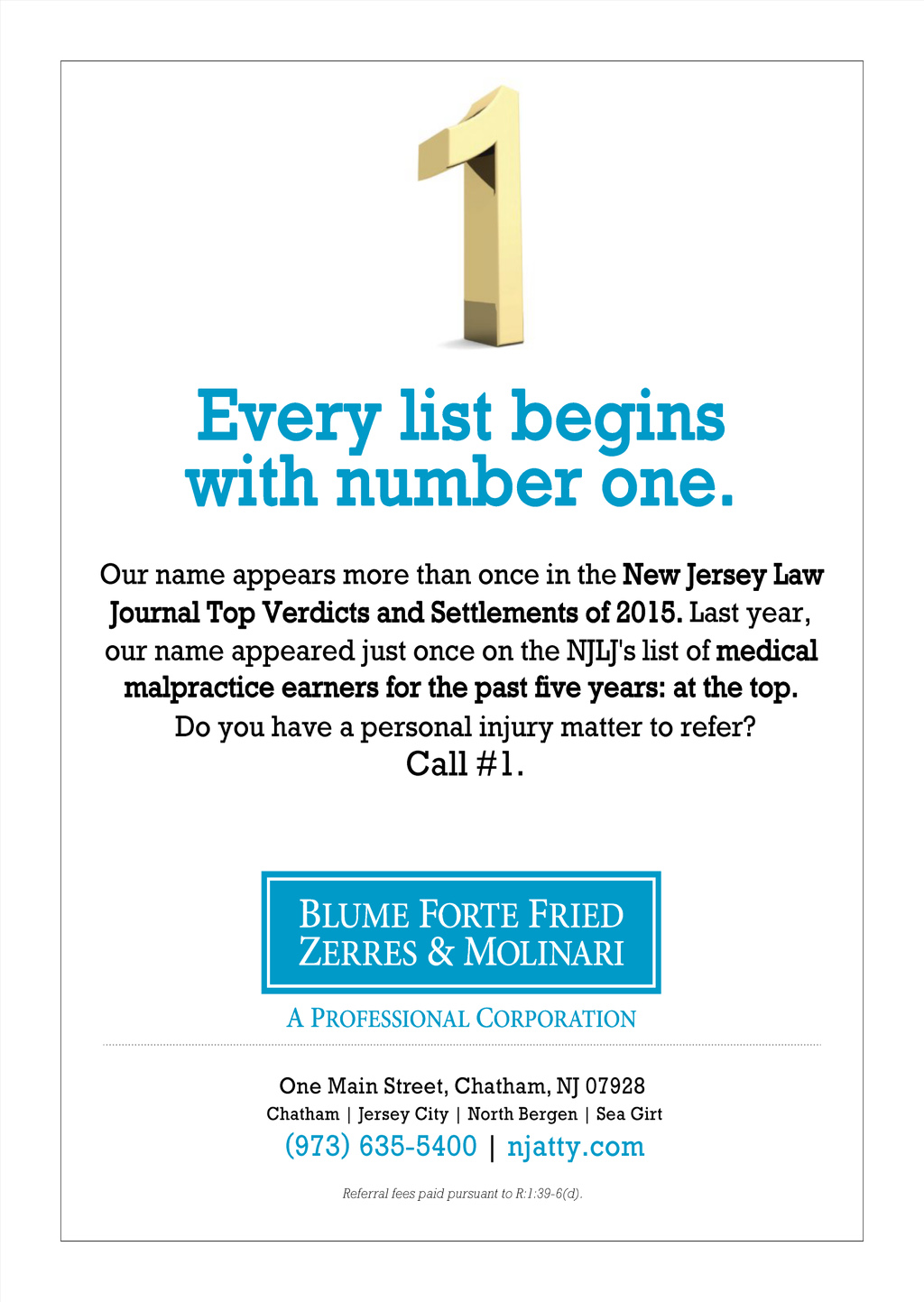 Blume Forte Fried Zerres & Molinari Chatham, NJ Office