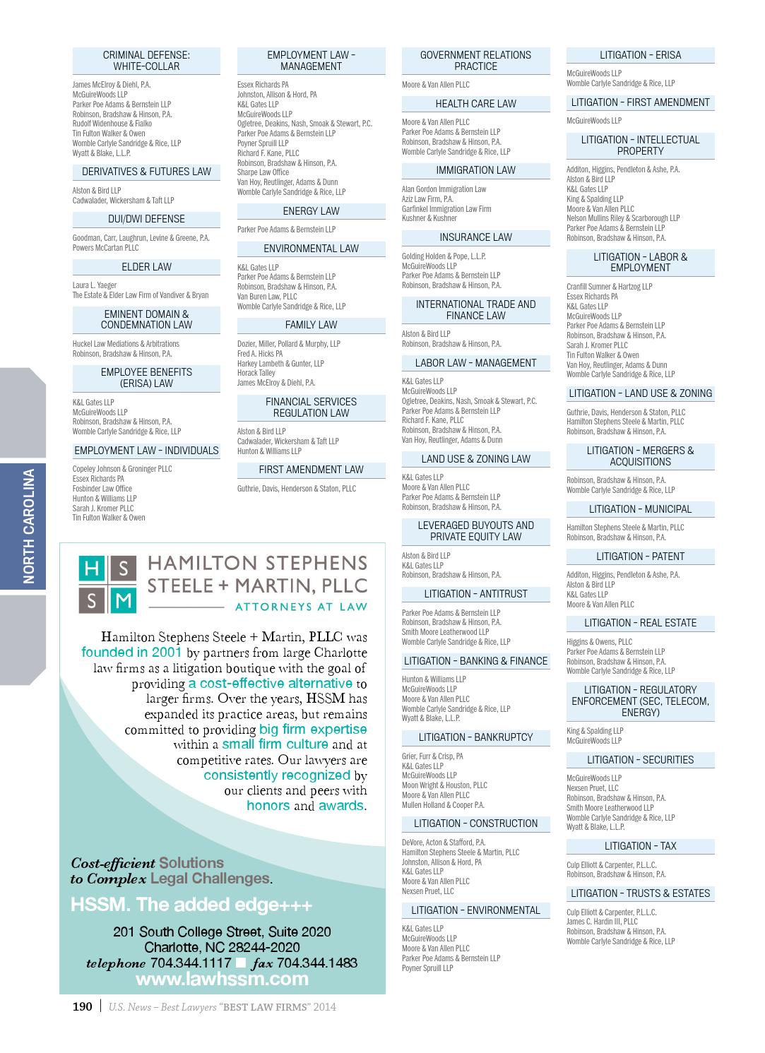 Hamilton Stephens Steele + Martin, PLLC Charlotte, NC Office