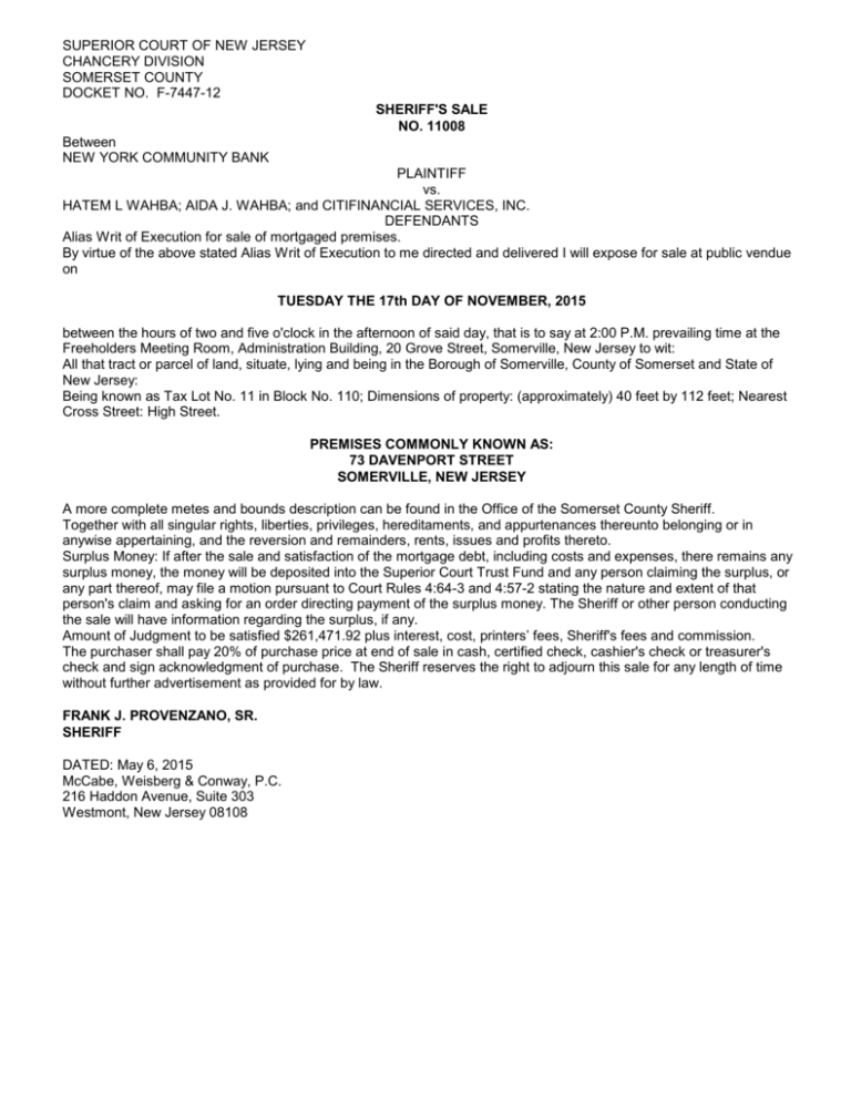 Mccabe, Weisberg & Conway, P.C Westmont, NJ Office