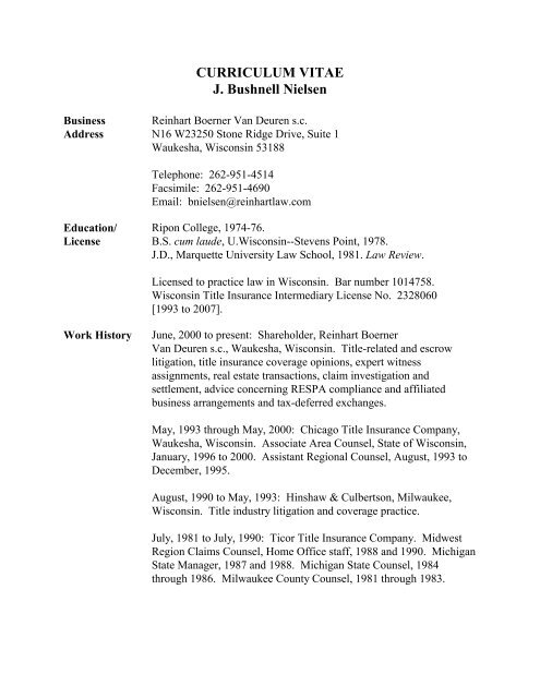 Reinhart Boerner Van Deuren s.c Waukesha, WI Office