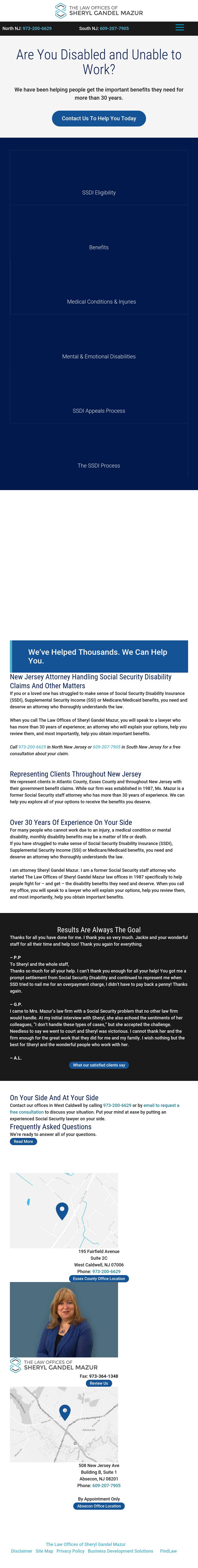 The Law Offices of Sheryl Gandel Mazur West Caldwell,  Office