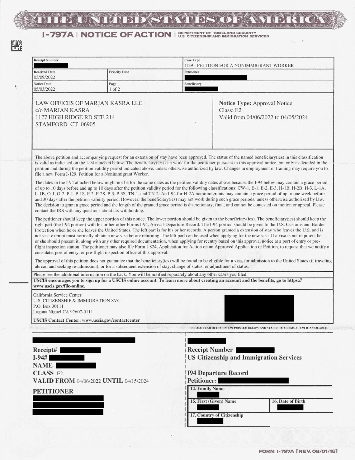 The Law Offices of Marjan Kasra, LLC Stamford,  Office