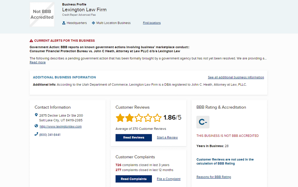 Lexington Law North Salt Lake, UT Office