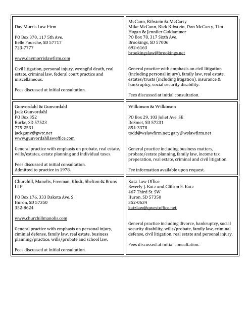 Keller & Keller Law Firm Huron, SD Office