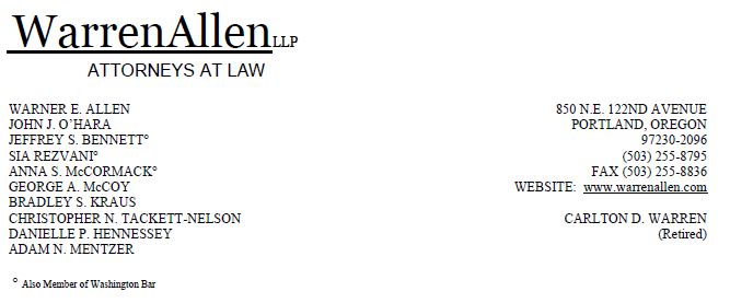 Warren Allen LLP Portland, OR Office