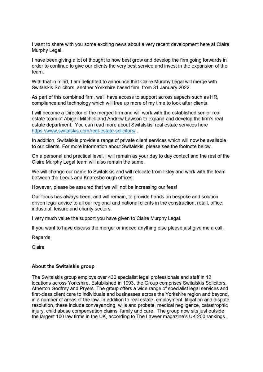 Switalskis Solicitors LLP Leeds, United Kingdom Office