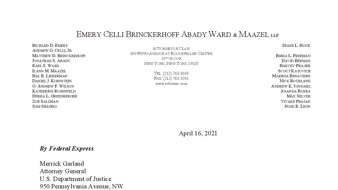 Emery Celli Brinckerhoff & Abady LLP New York City, NY Office