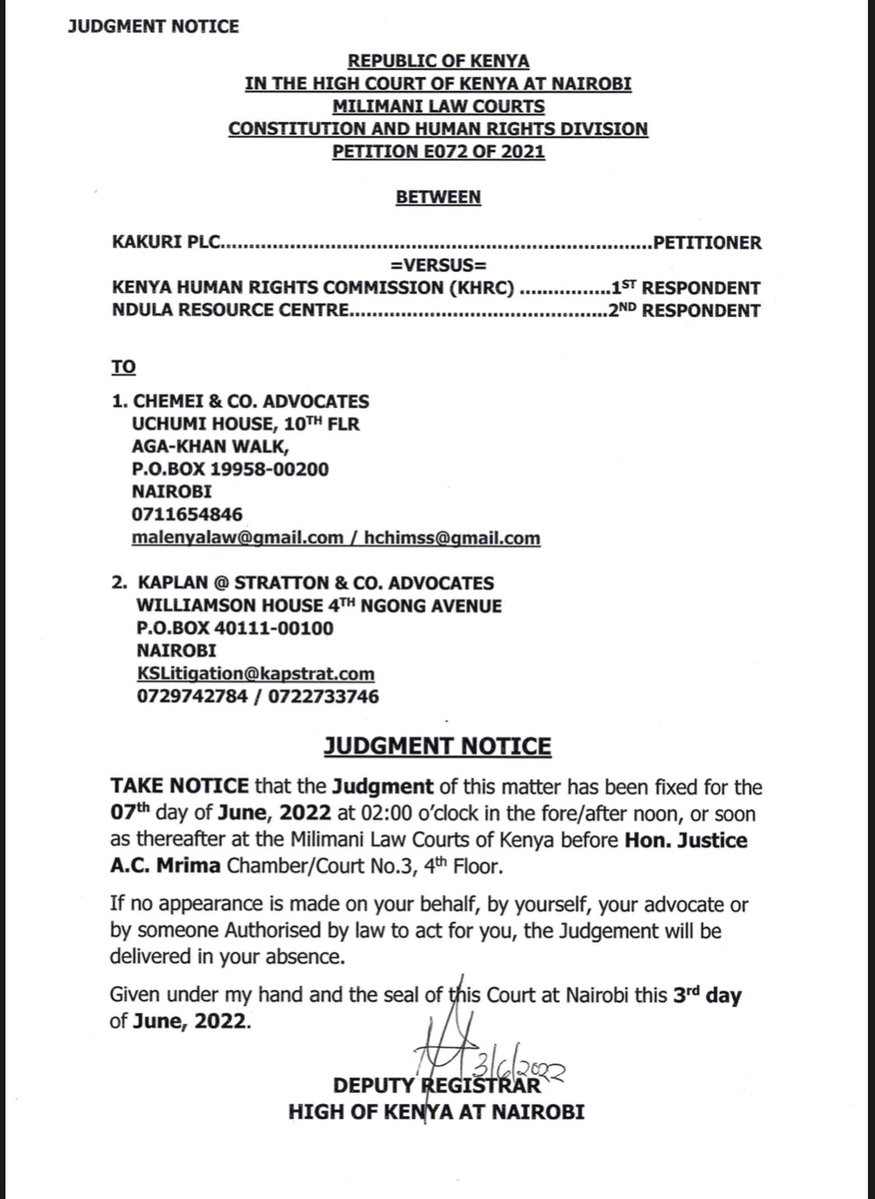 Kaplan & Stratton Advocates Nairobi, Kenya Office