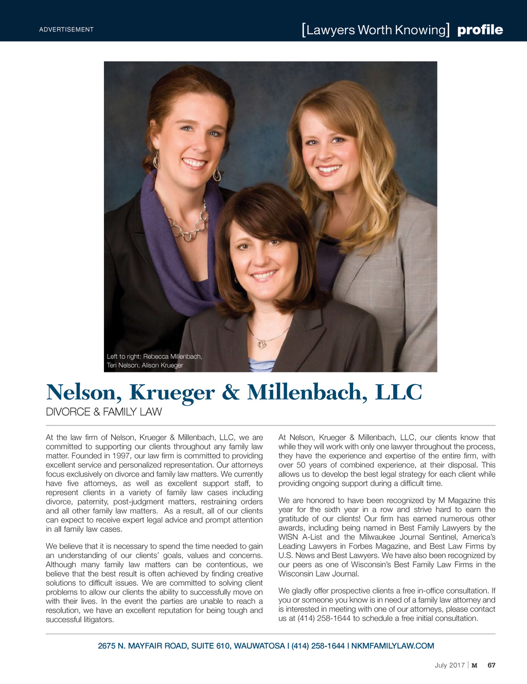 Albrecht Backer Labor & Employment Law, S.C Milwaukee, WI Office