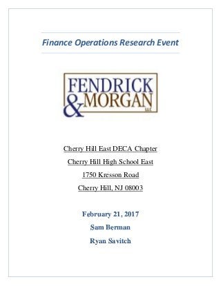 Fendrick & Morgan, LLC Cherry Hill, NJ Office
