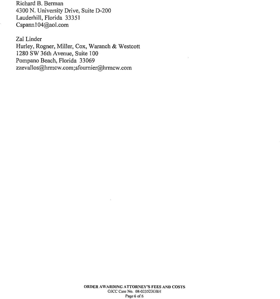 Hurley, Rogner, Miller, Cox & Waranch, P.A Pompano Beach, FL Office