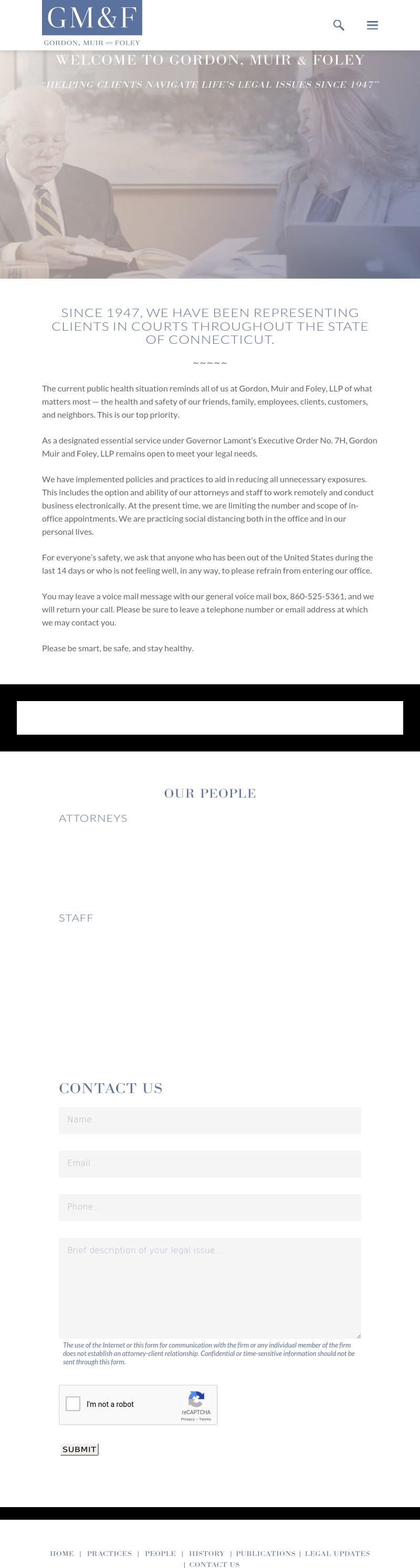 Gordon, Muir and Foley, LLP Hartford, CT Office