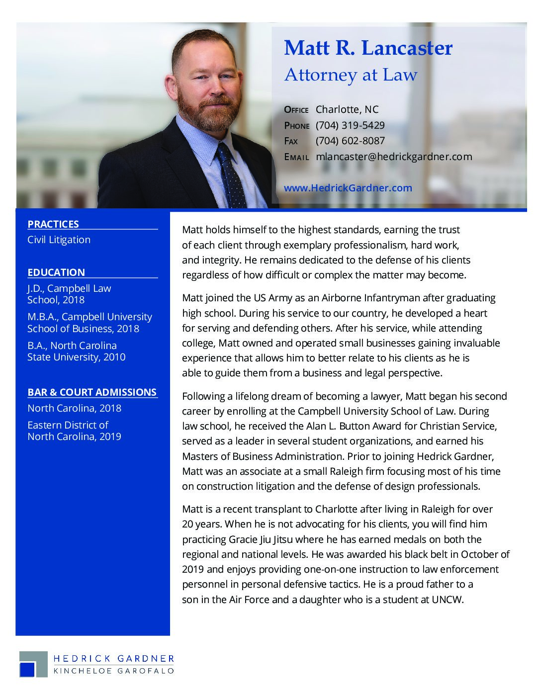 Hedrick Gardner Kincheloe & Garofalo LLP Charlotte, NC Office