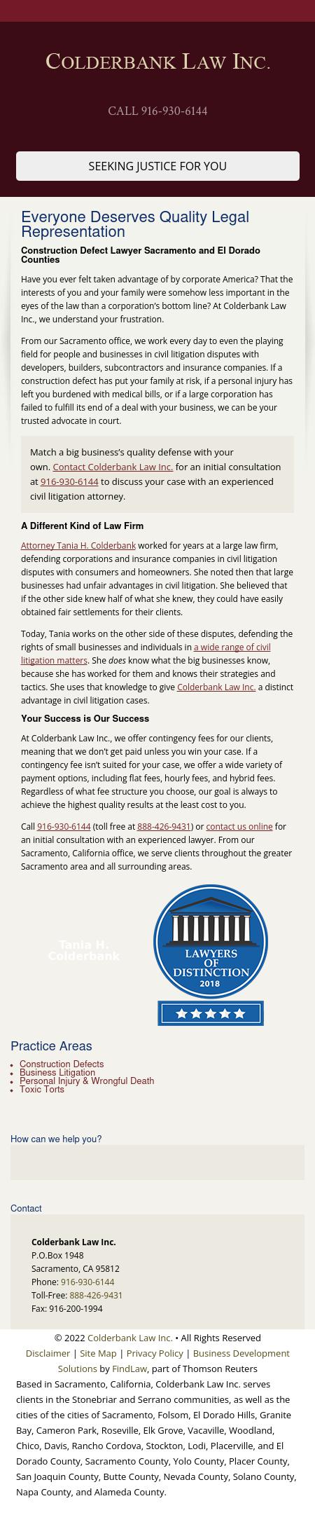 Colderbank Law Sacramento,  Office