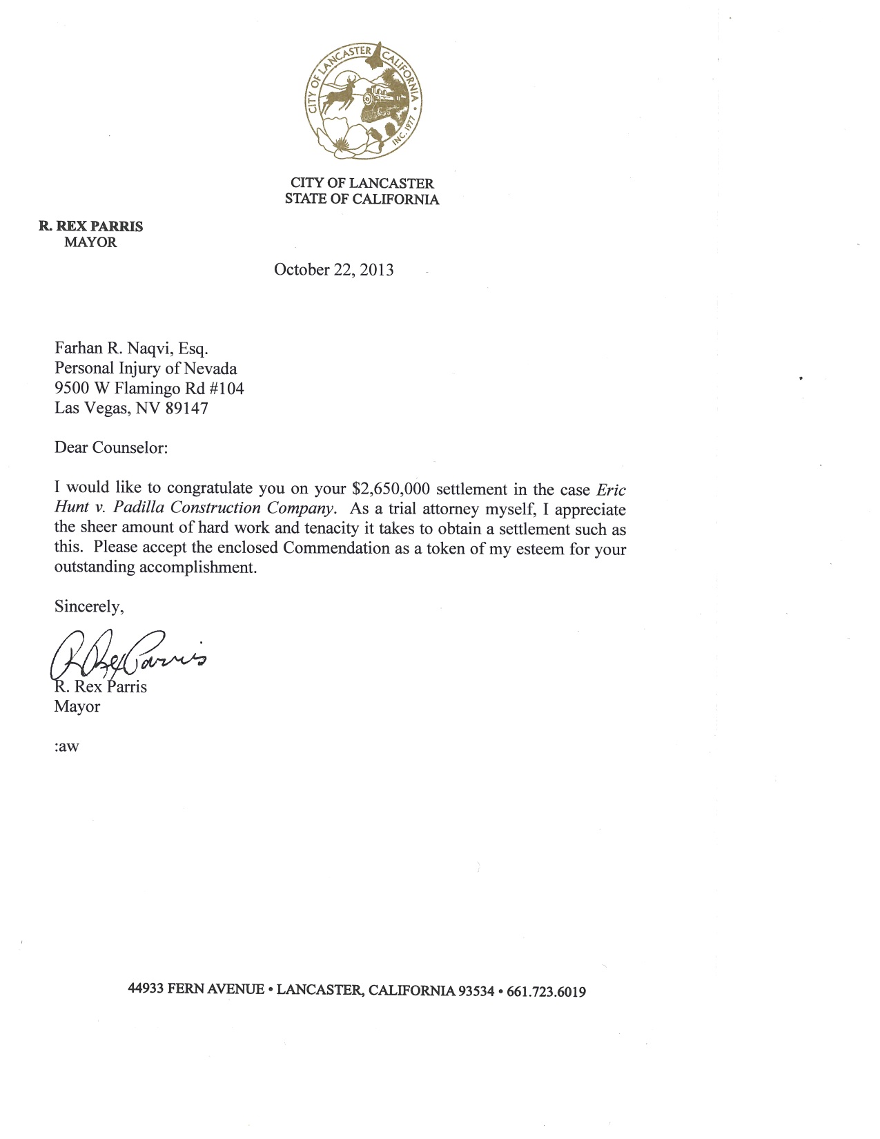 Parris Law Firm Lancaster, CA Office