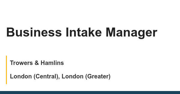 Trowers & Hamlins LLP London, United Kingdom Office