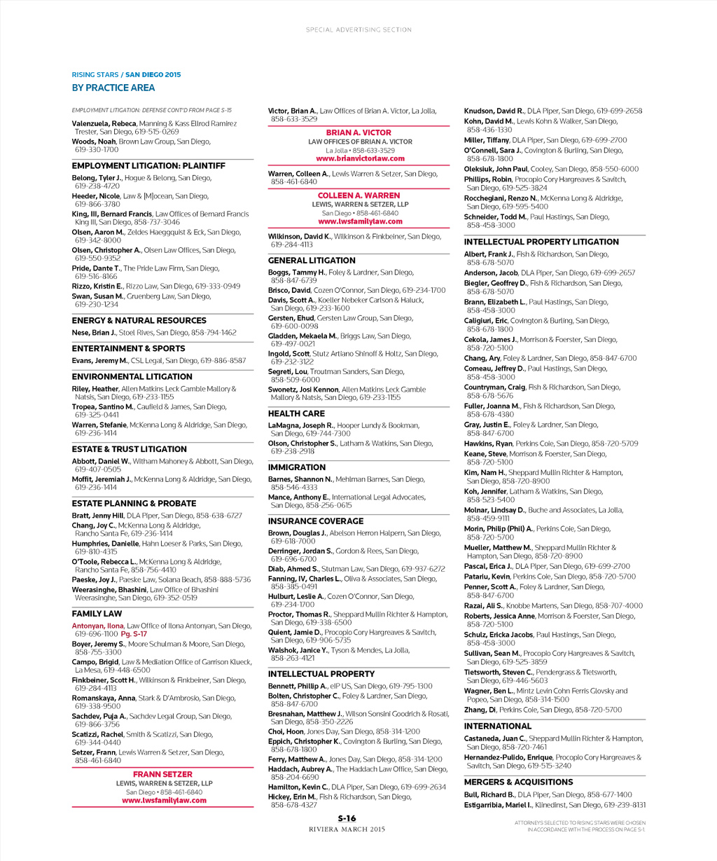 Mehlman Barnes LLP, San Diego,  Office