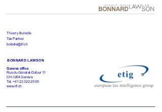 Bonnard Lawson Geneva, Switzerland Office
