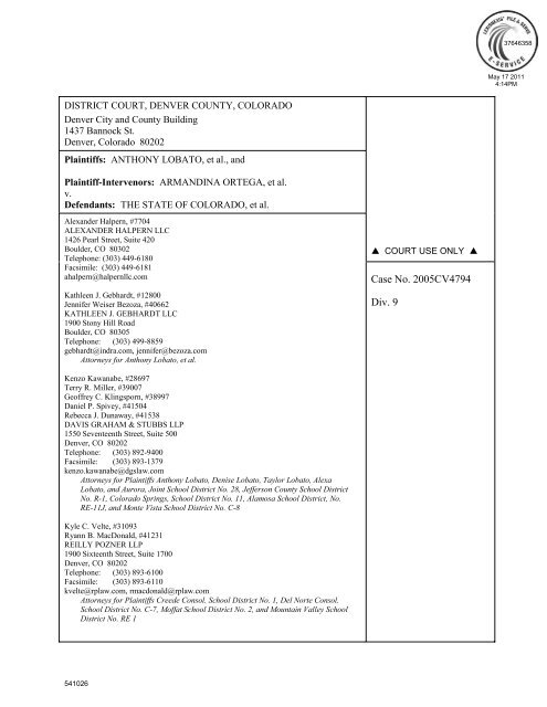 Reilly LLP Denver, CO Office