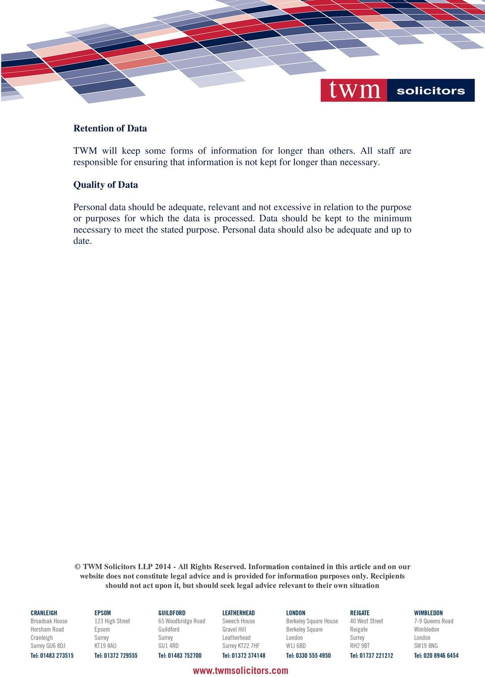 TWM Solicitors LLP Reigate, UK-England Office