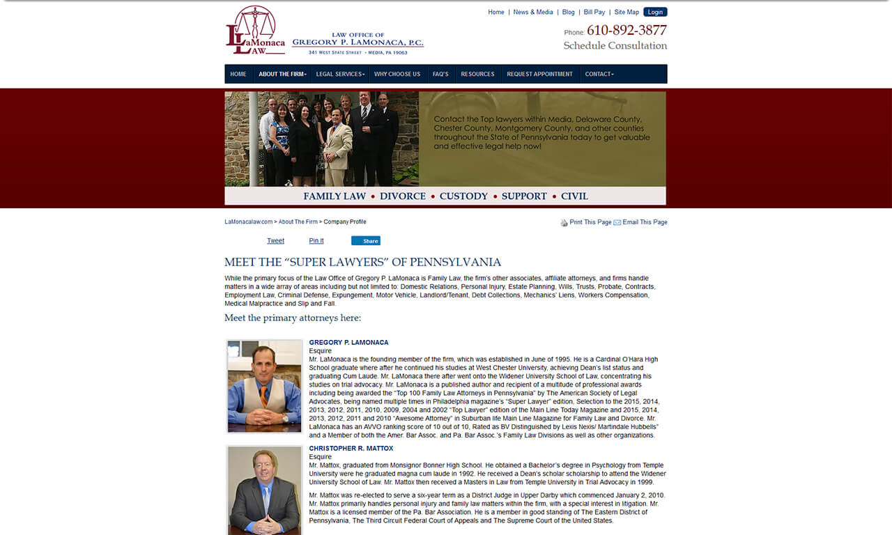 LaMonaca Law Family Law Media, PA Media, PA Office