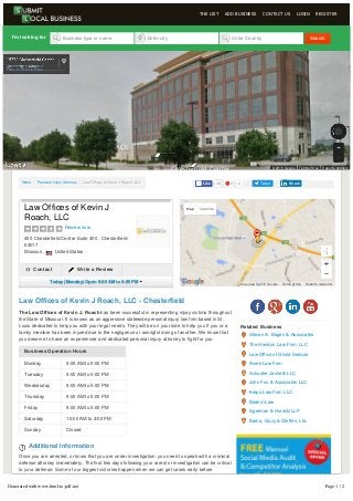 The Law Offices of Kevin J. Roach, LLC Saint Louis, MO Office