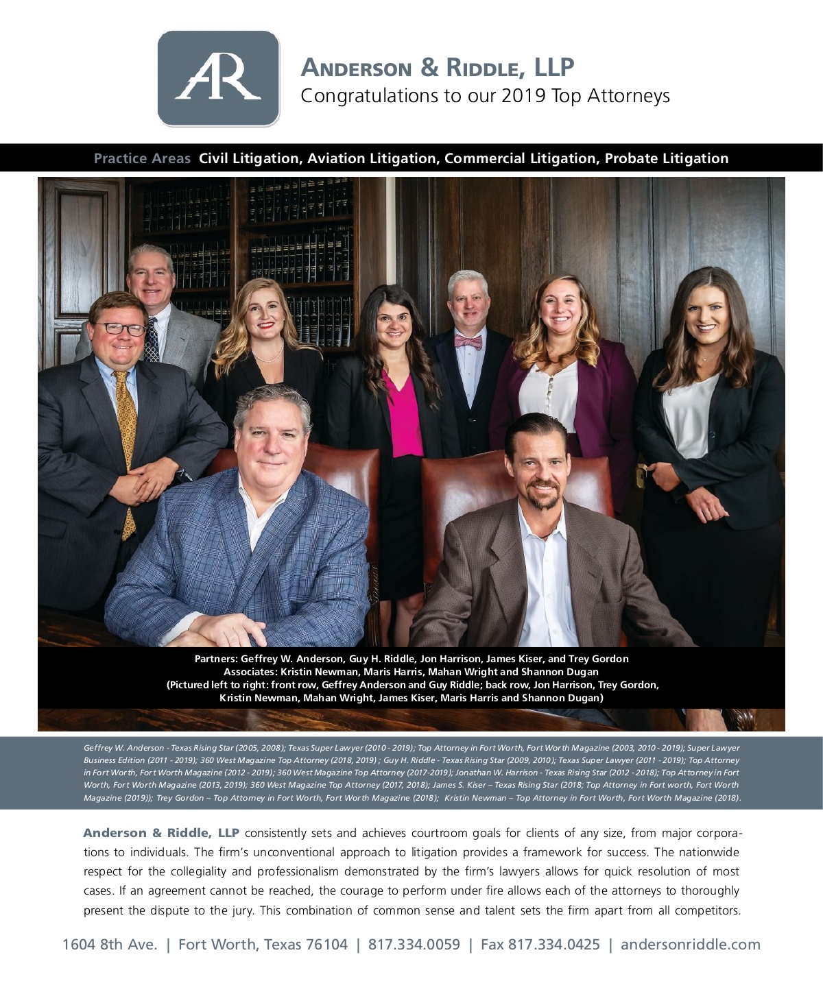 Anderson & Riddle, LLP Fort Worth, TX Office