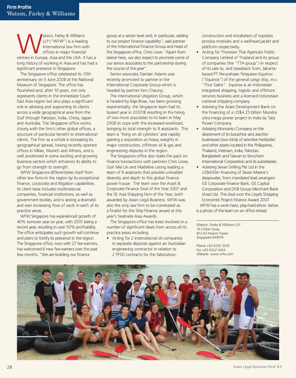 Watson Farley & Williams LLP Singapore Office