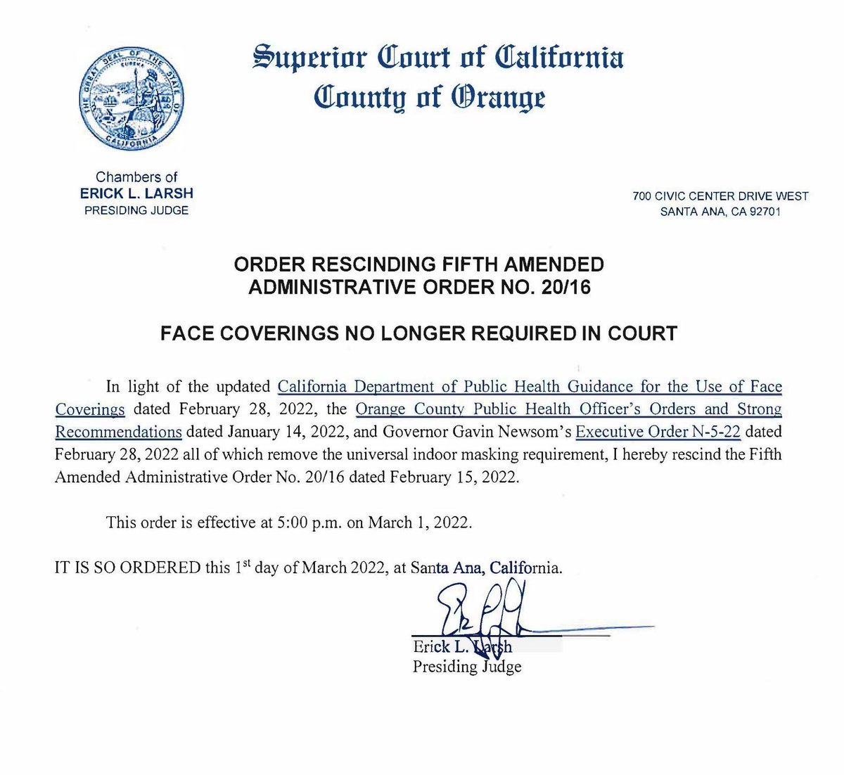 Chambers Law Firm Santa Ana,  Office