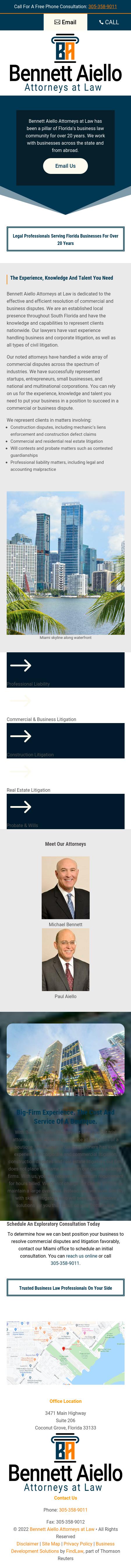Bennett Aiello Attorneys at Law Miami, FL Office
