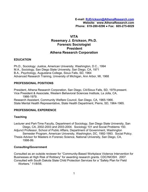 Erickson Law Firm, A Professional Corporation San Diego, CA Office