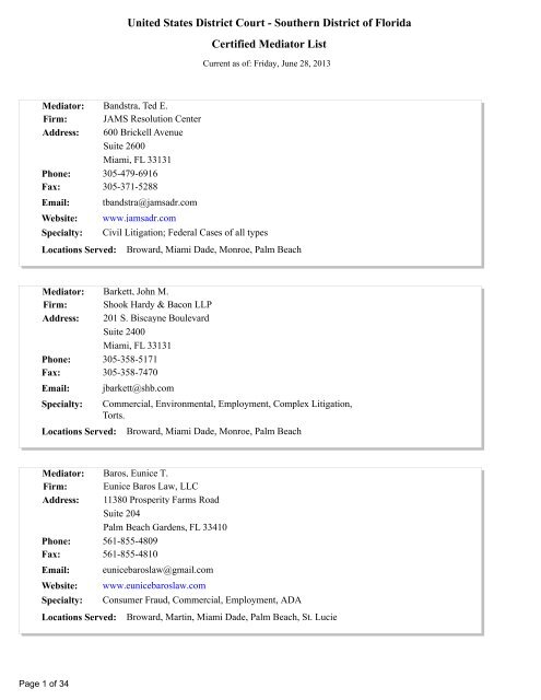 Brian F. Spector, LLC West Palm Beach, FL Office