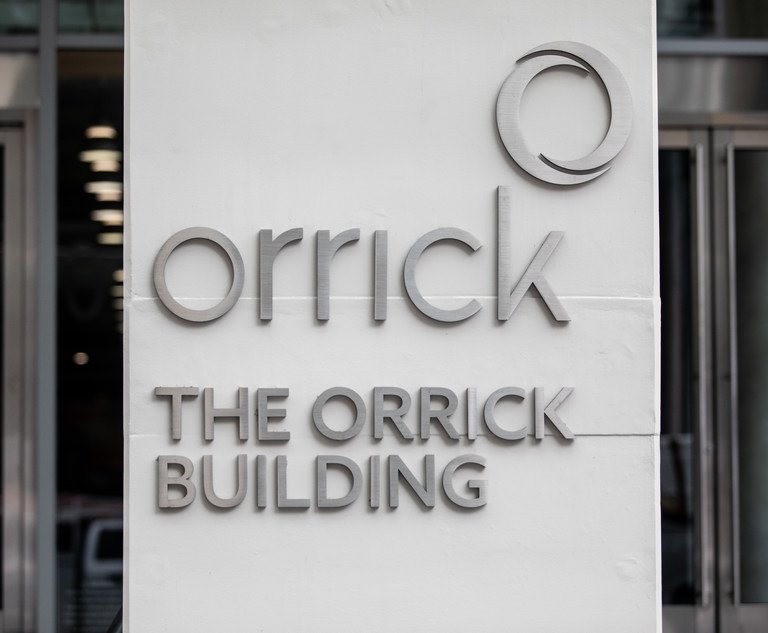 Orrick Herrington & Sutcliffe LLP San Francisco, CA Office