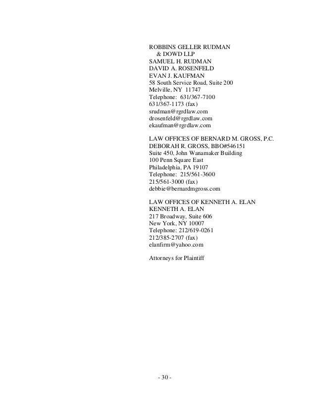 Robbins Geller Rudman & Dowd LLP New York City, NY Office