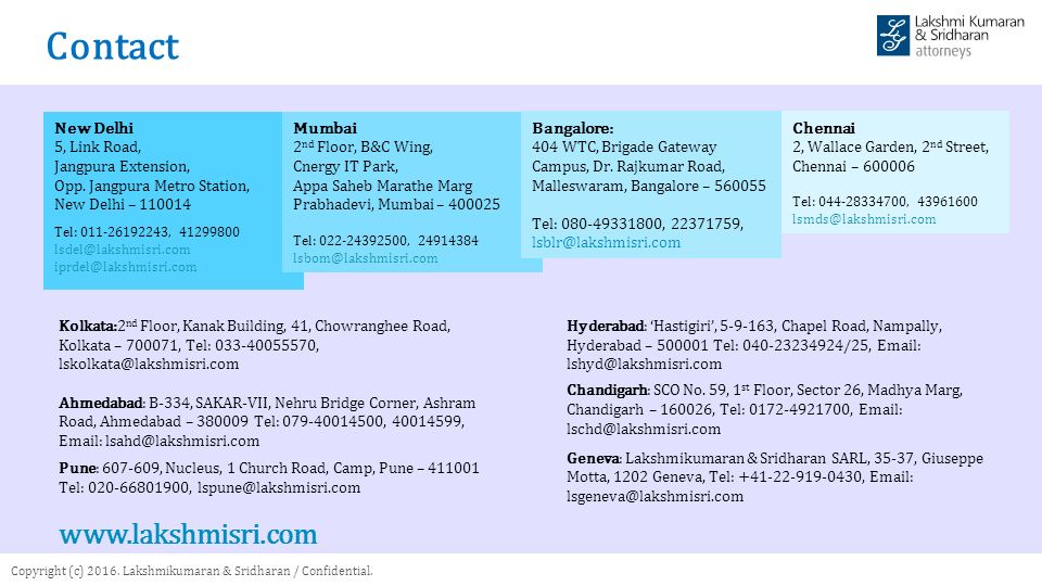 Lakshmikumaran & Sridharan Chandigarh, India Office