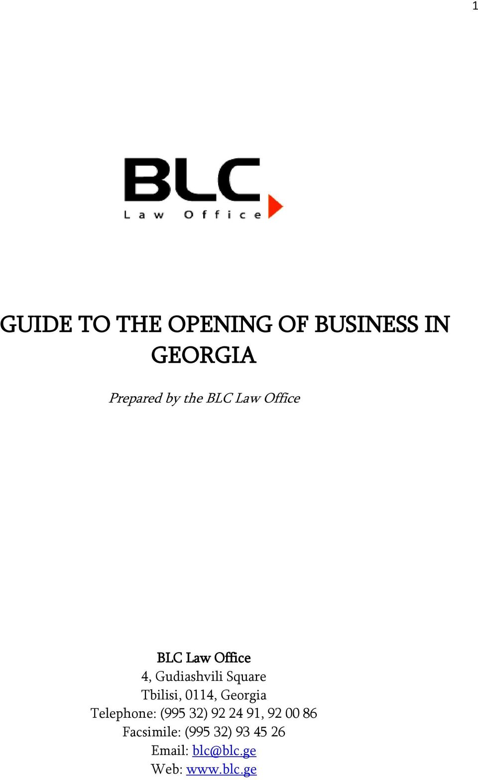 BLC Law Office Tbilisi, Georgia Office