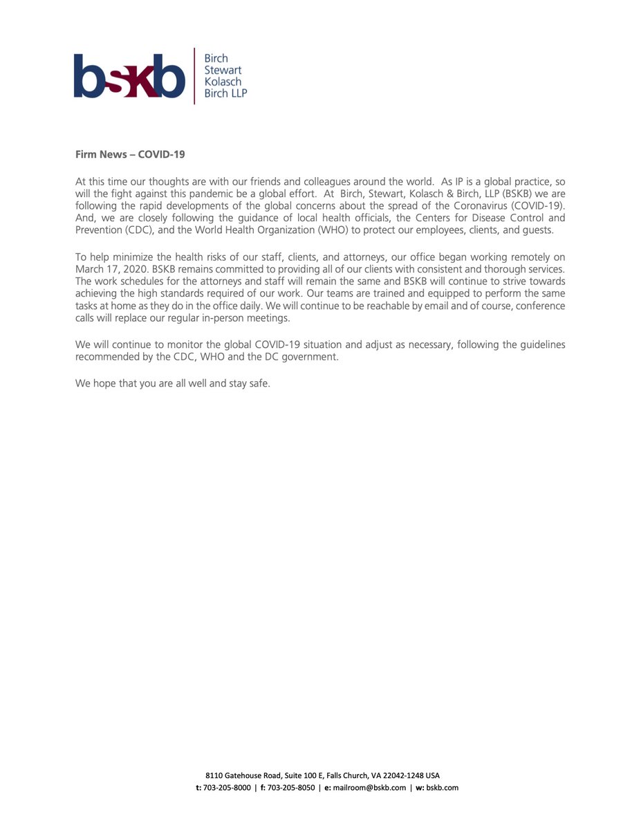 Birch, Stewart, Kolasch & Birch, LLP Falls Church, VA Office