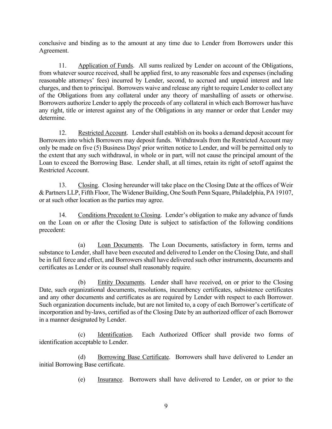 Weir & Partners LLP Philadelphia, PA Office