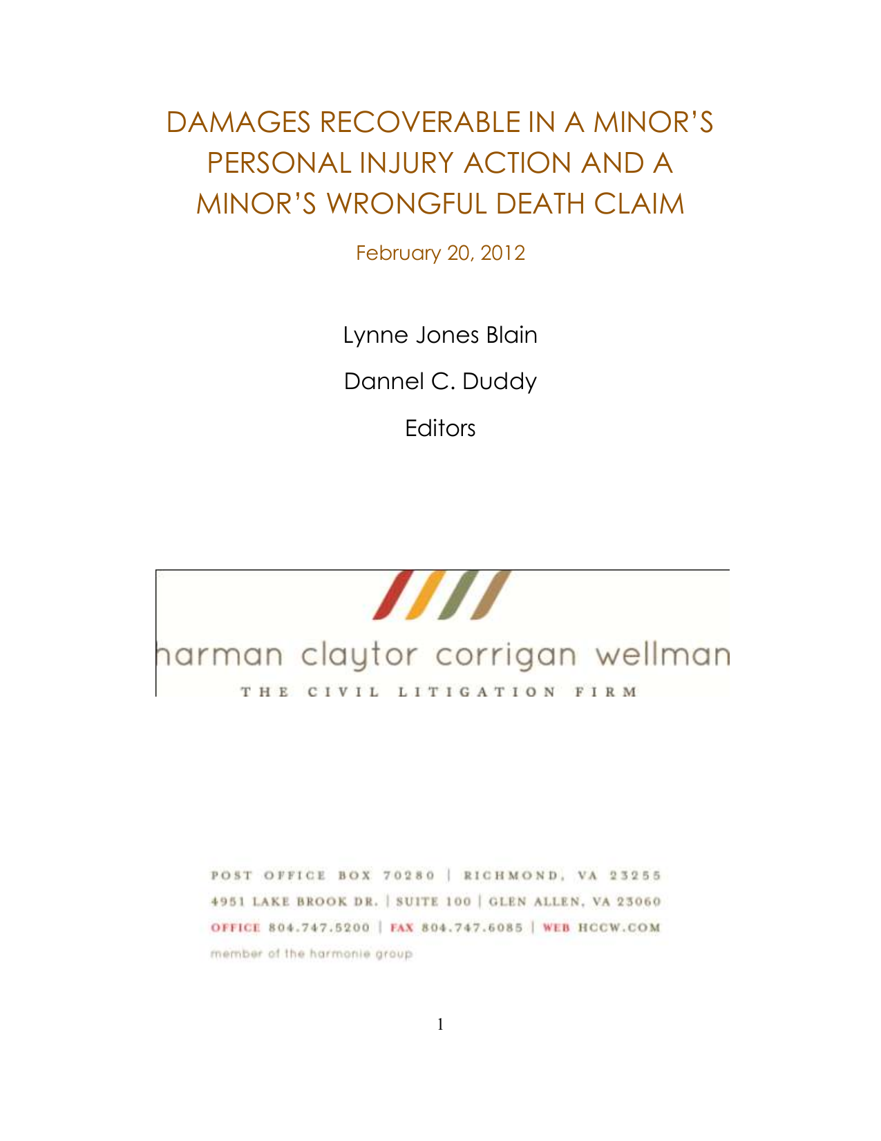 Harman, Claytor, Corrigan & Wellman, Attorneys At Law Richmond, VA Office