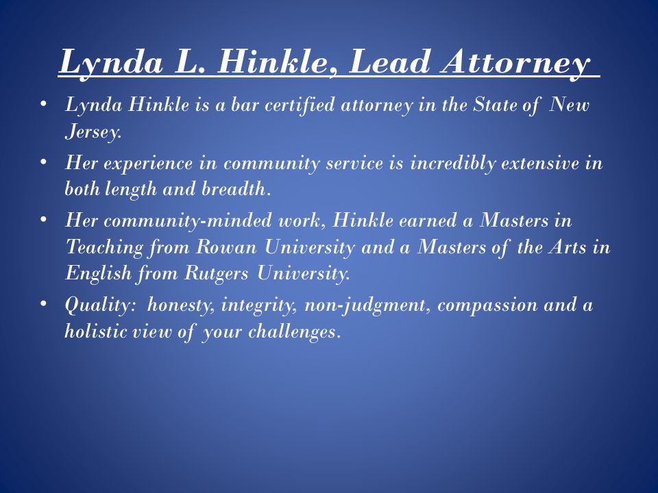 Law Offices of Lynda L. Hinkle Marlton,  Office