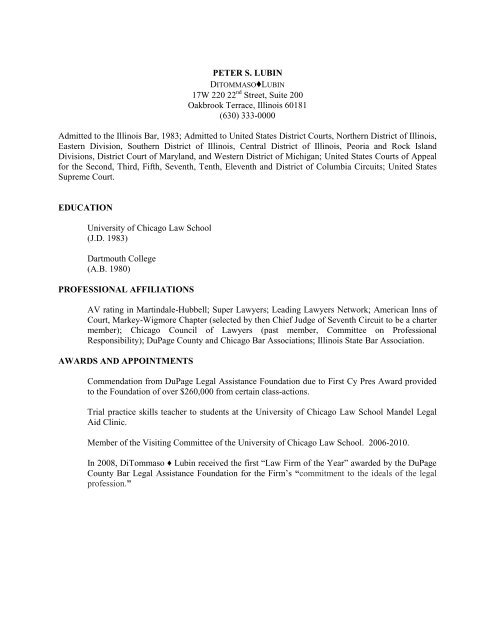 DiTommaso Law, LLC Oakbrook Terrace, IL Office